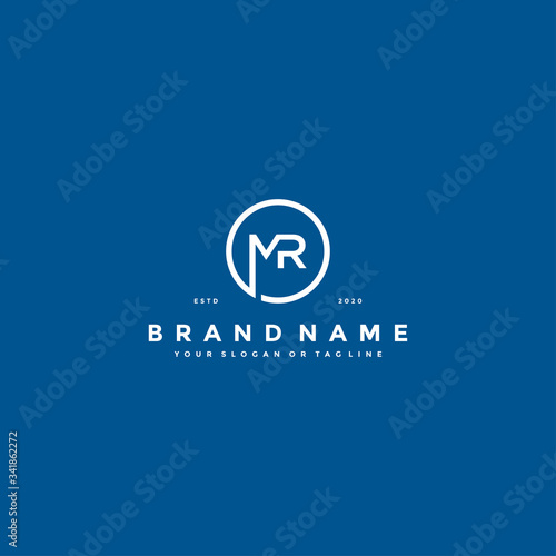 letter MR logo design vector