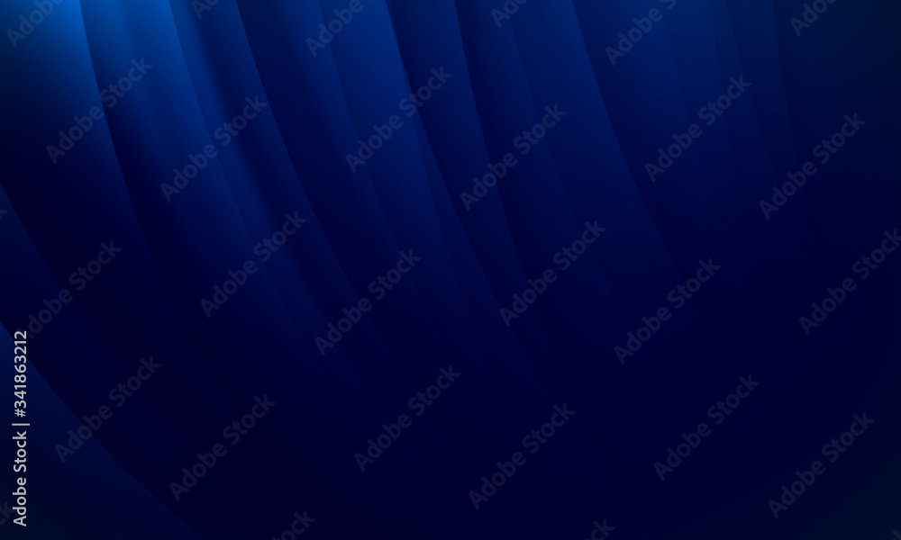 Fototapeta premium Abstract wave blue black dark gradient geometric background.Curved lines graphic design.