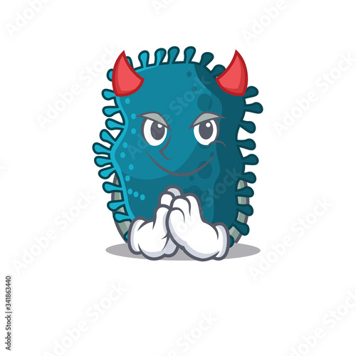 Clostridium dressed as devil cartoon character design style