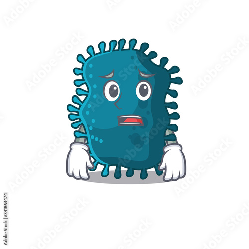 Cartoon design style of clostridium showing worried face