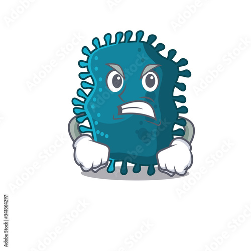 Mascot design concept of clostridium with angry face