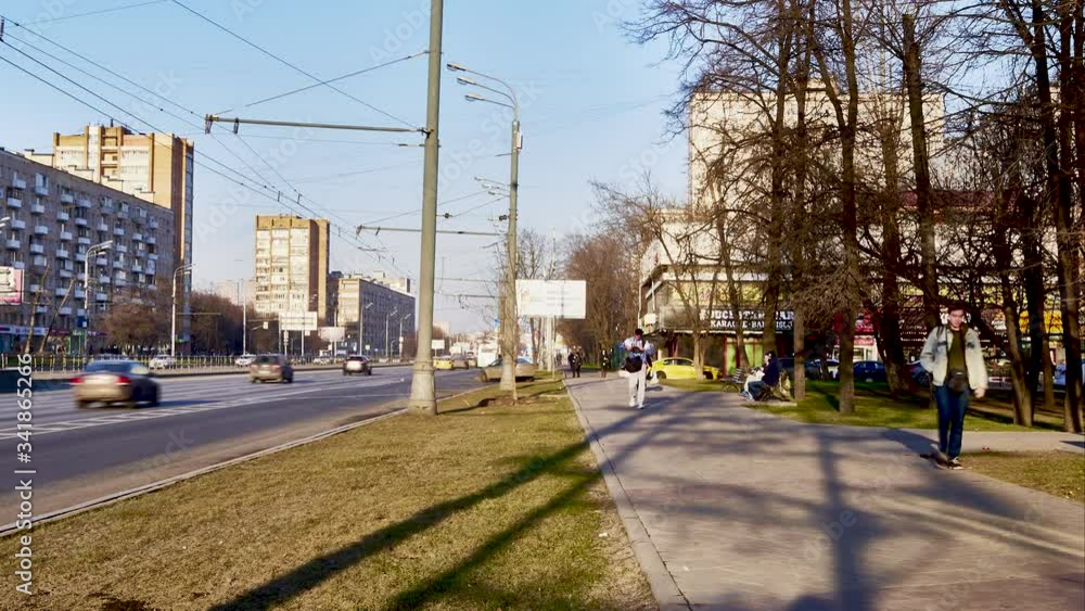 Time-lapse Highway big Cherkizovsky street from the center in Moscow Time-lapse Highway big Cherkizovsky street from the center in Moscow