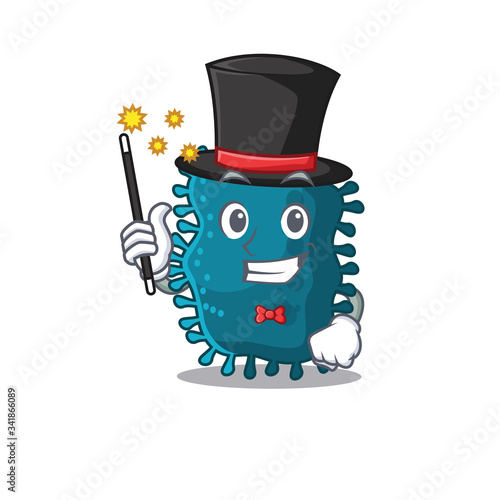 An attractive Magician of clostridium cartoon design