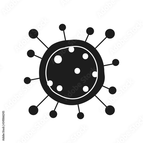 coronavirus and health concept, covid 19 virus symbol icon, silhouette style