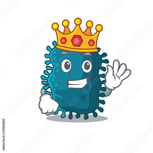 A Wise King of clostridium mascot design style