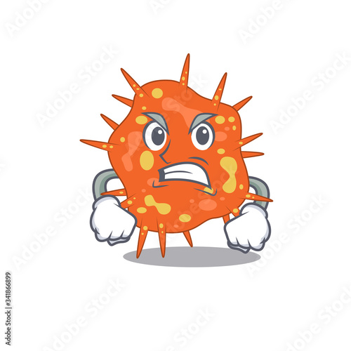 Mascot design concept of burkholderia mallei with angry face