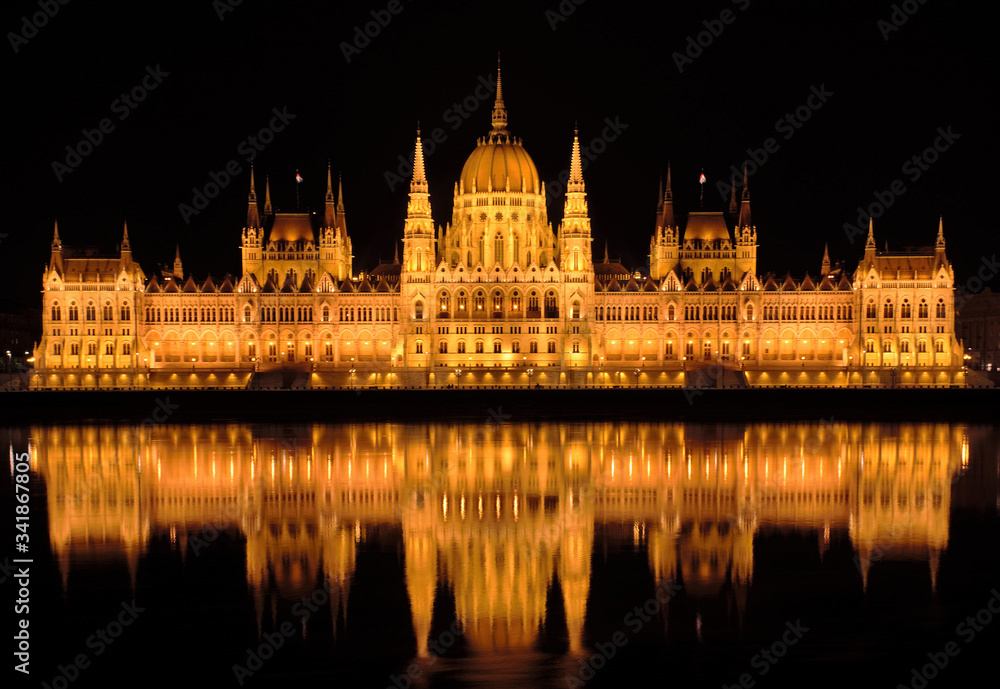 Budapest Parliament Palace at night