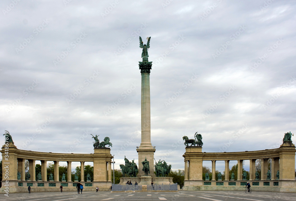 The Millennium Monument in Budapest Hungary 14.04.2020