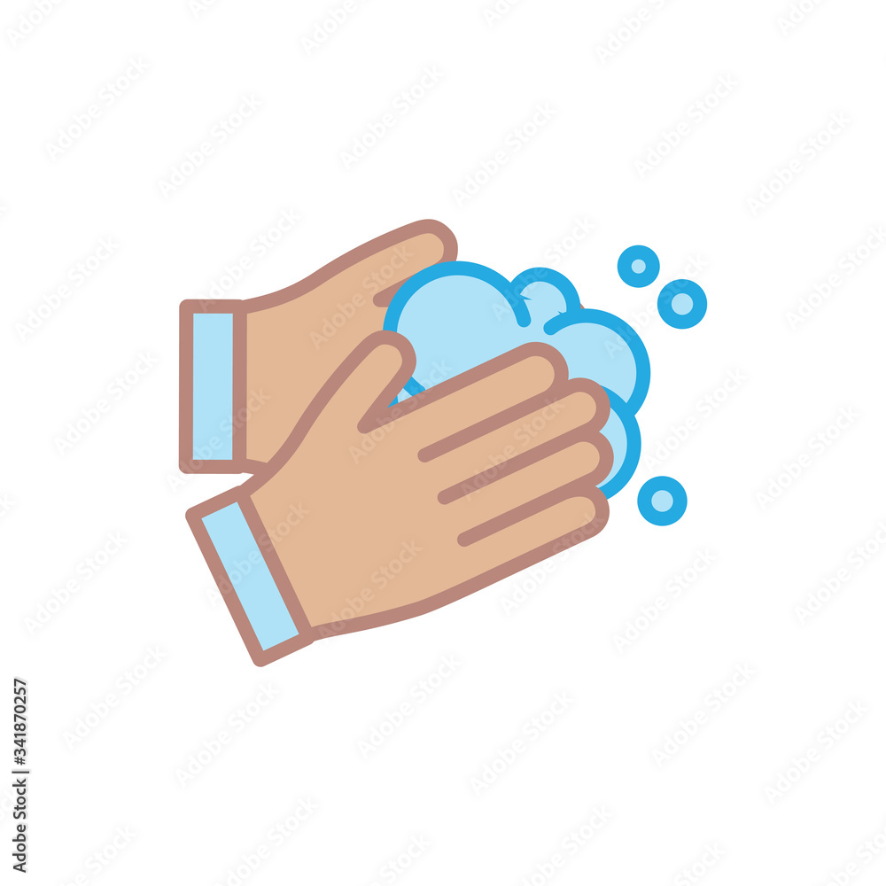 Wash your hands vector icon. Line art illustration. Coronavirus prevention. Wash your hands vector icon. Line art illustration. Coronavirus prevention.