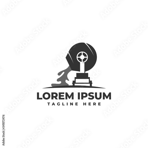 Cement Concrete Mixer Logo Vector Icon Illustration