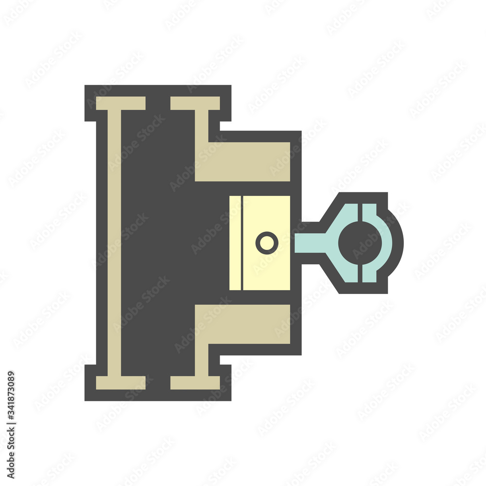 Air conditioner and air compressor part vector icon design on white background. Air conditioner and air compressor part vector icon design on white background.