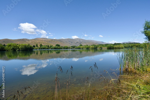 Fototapeta Naklejka Na Ścianę i Meble -  A mirrored view of Wairepo Arm, New Zealand