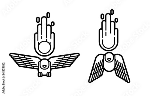 Holy spirit and fire Christian icon graphic vector