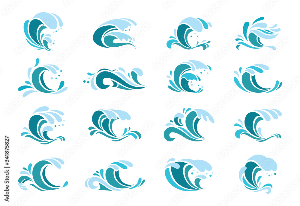Wave set element with simple character Wave set element with simple character