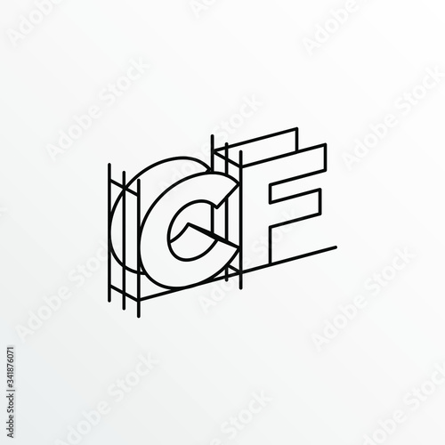 Initial Letter CF with Architecture Graphic Logo Design