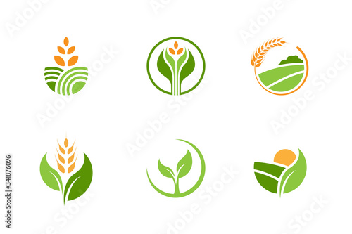 Farming and agriculture logo design vector