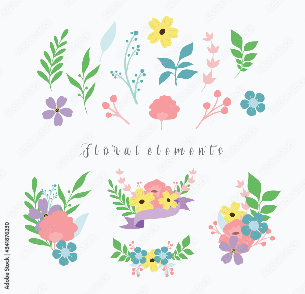 Floral element for widding invitation