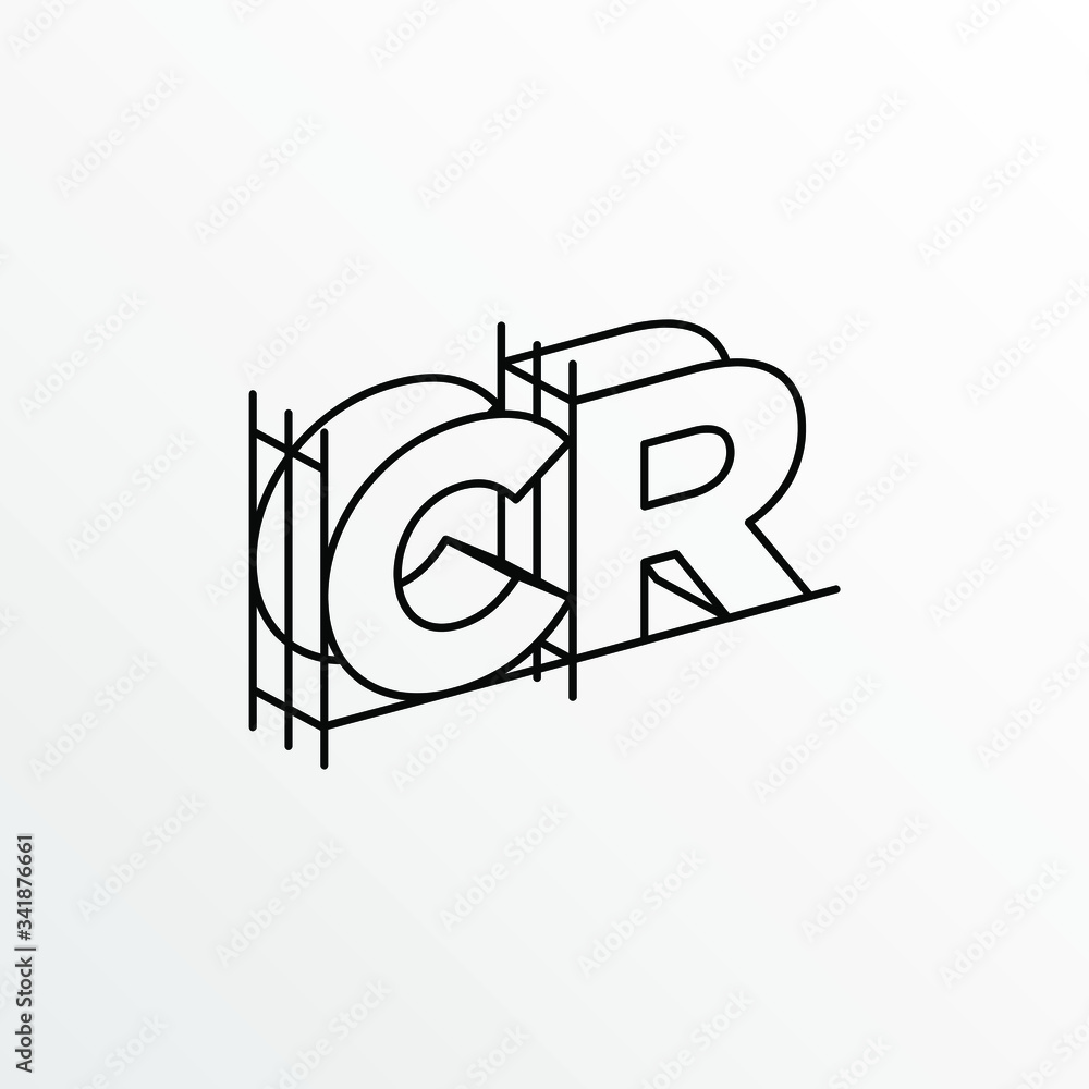 Initial Letter CR with Architecture Graphic Logo Design Initial Letter CR with Architecture Graphic Logo Design