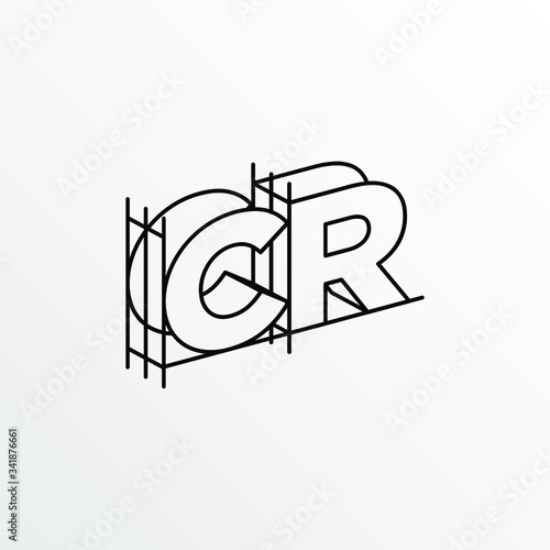 Initial Letter CR with Architecture Graphic Logo Design