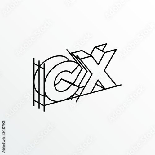 Initial Letter CX with Architecture Graphic Logo Design