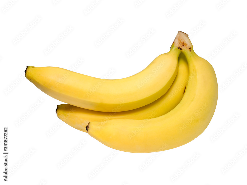 Bunch of bananas isolated on white background, Fresh yellow banana on white