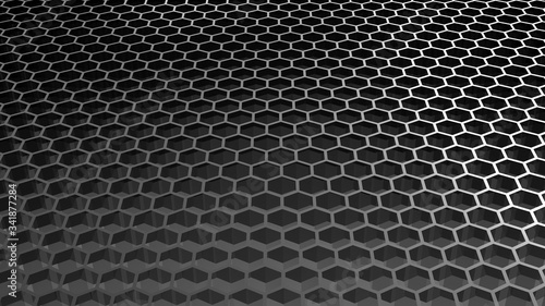 Fotografie 3d renderin gof Abstract background with hexagon