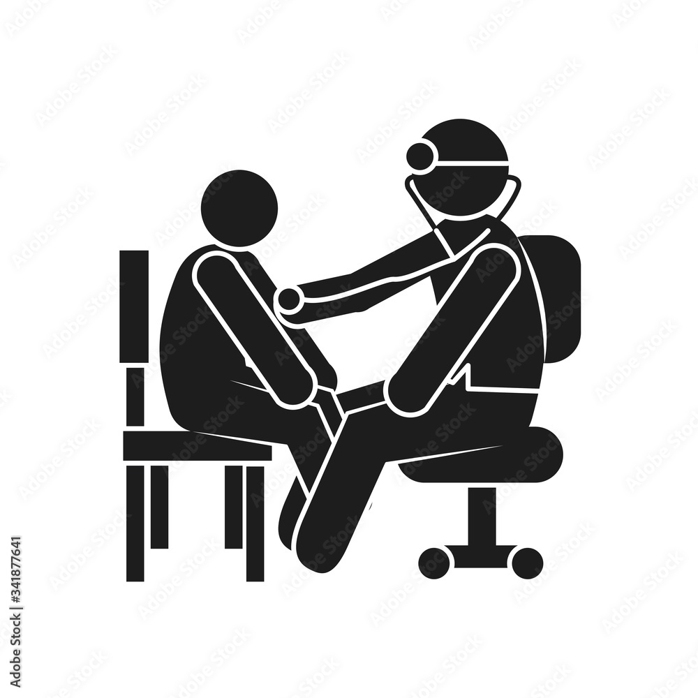 coronavirus and health concept, doctor man examing a pacient, silhouette style coronavirus and health concept, doctor man examing a pacient, silhouette style
