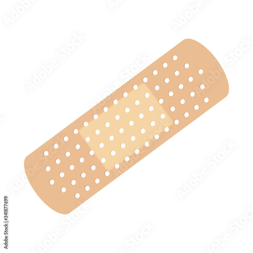 Adhesive plaster with the perforation. Isolated on a white background. Vector graphics