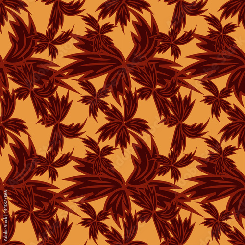 seamless pattern exotic shapes with flowers and leaves plants © Дмитрий Котов