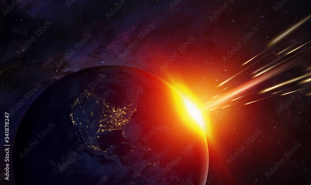 Attack of the asteroid on the Earth 