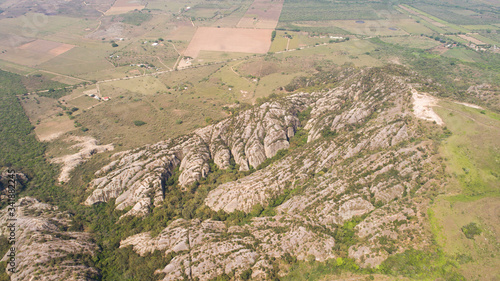 aerial view of rocky mountains in mexico