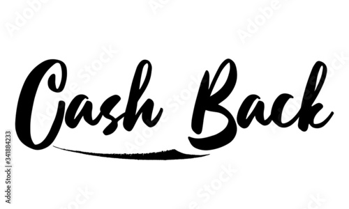 Cash Back Calligraphy Black Color Text On White Background