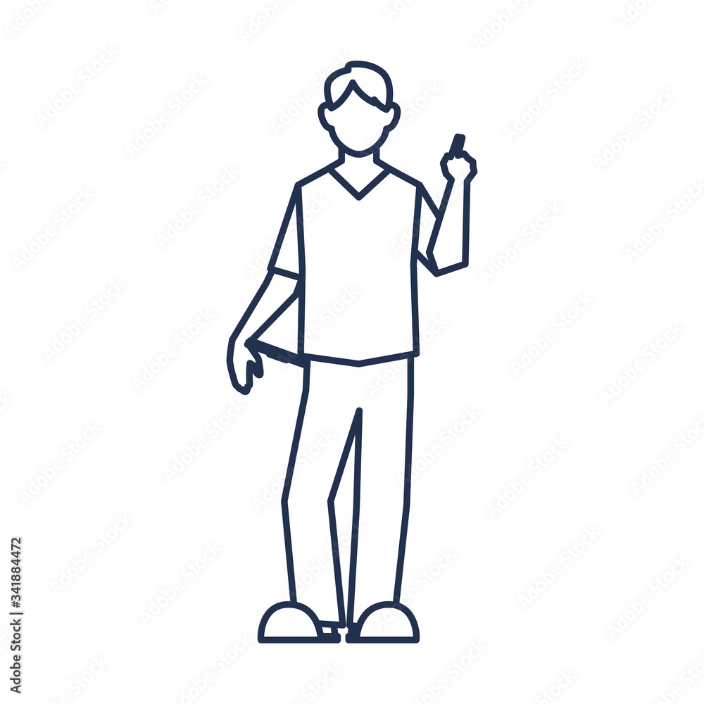 man doctor standing, medical staff , line style icon man doctor standing, medical staff , line style icon