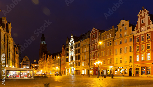 Night view of Wroclaw Market Square