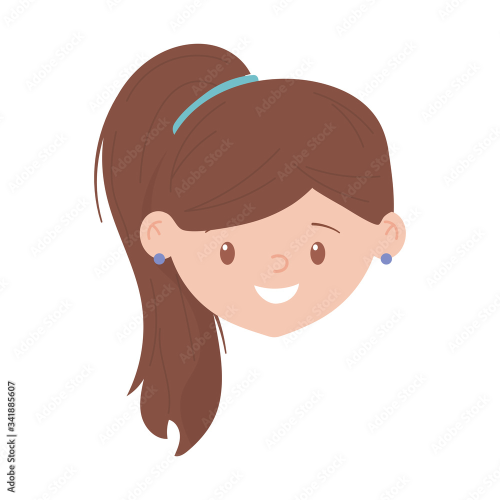 Isolated avatar woman head vector design
