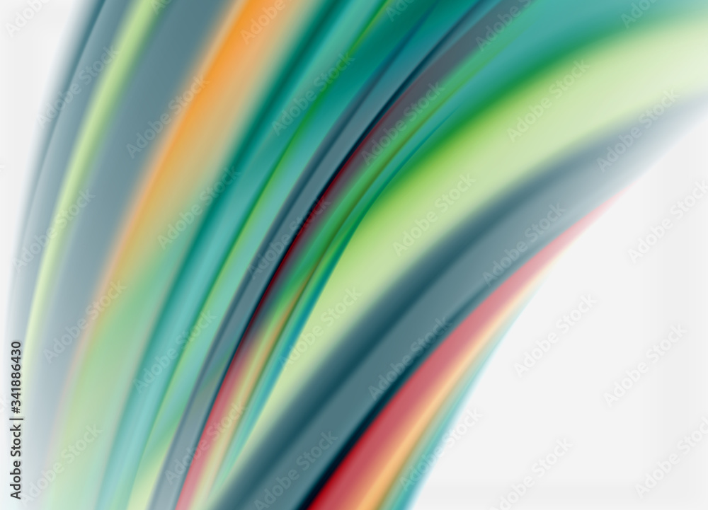 Wave lines abstract background, smooth silk design with rainbow style colors. Liquid fluid color waves. Vector Illustration Wave lines abstract background, smooth silk design with rainbow style colors. Liquid fluid color waves. Vector Illustration