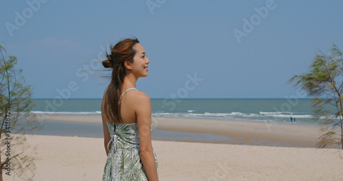 Woman look at the beach