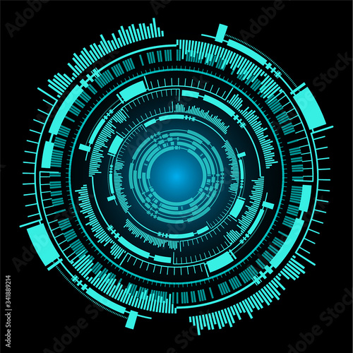 Blue eye cyber circuit future technology concept background 