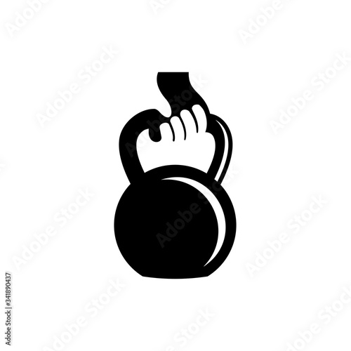 Lift Kettlebell Vector Logo Design Template