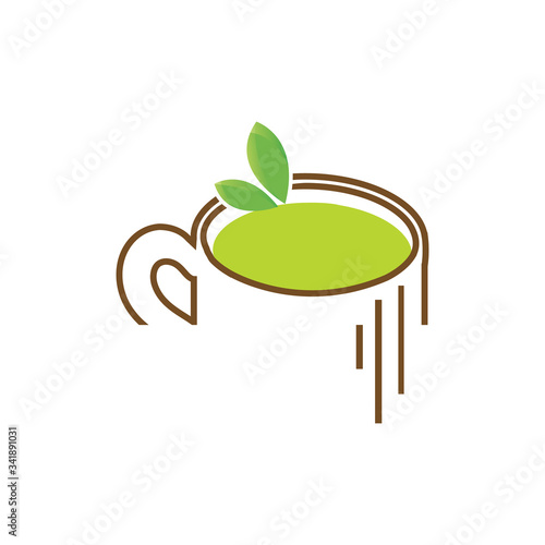 Tea cup vector symbols on the white background