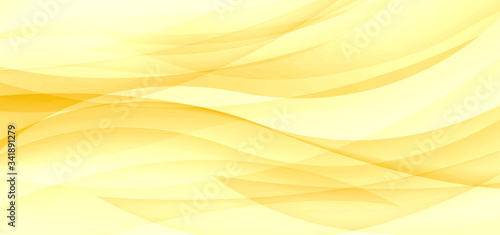 金色と黄色のパステルカラーのウェーブ（透明感のある抽象的な背景） 