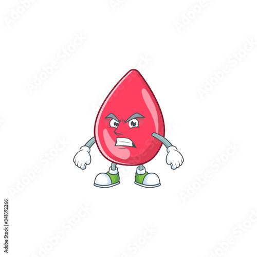 Mascot design style of red blood with angry face