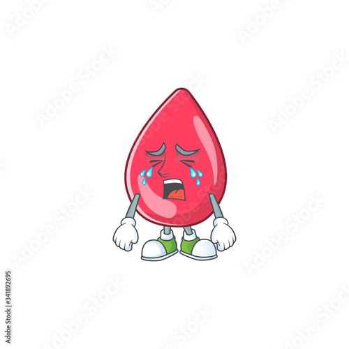 A weeping red blood cartoon character concept