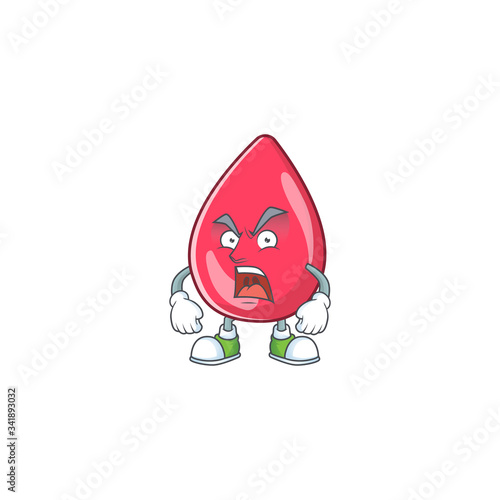 Red blood cartoon character design with mad face
