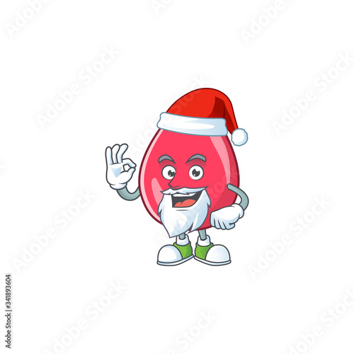Friendly red blood Santa cartoon character design with ok finger
