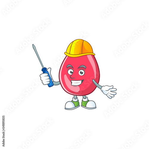 Smart automotive red blood presented in mascot design style