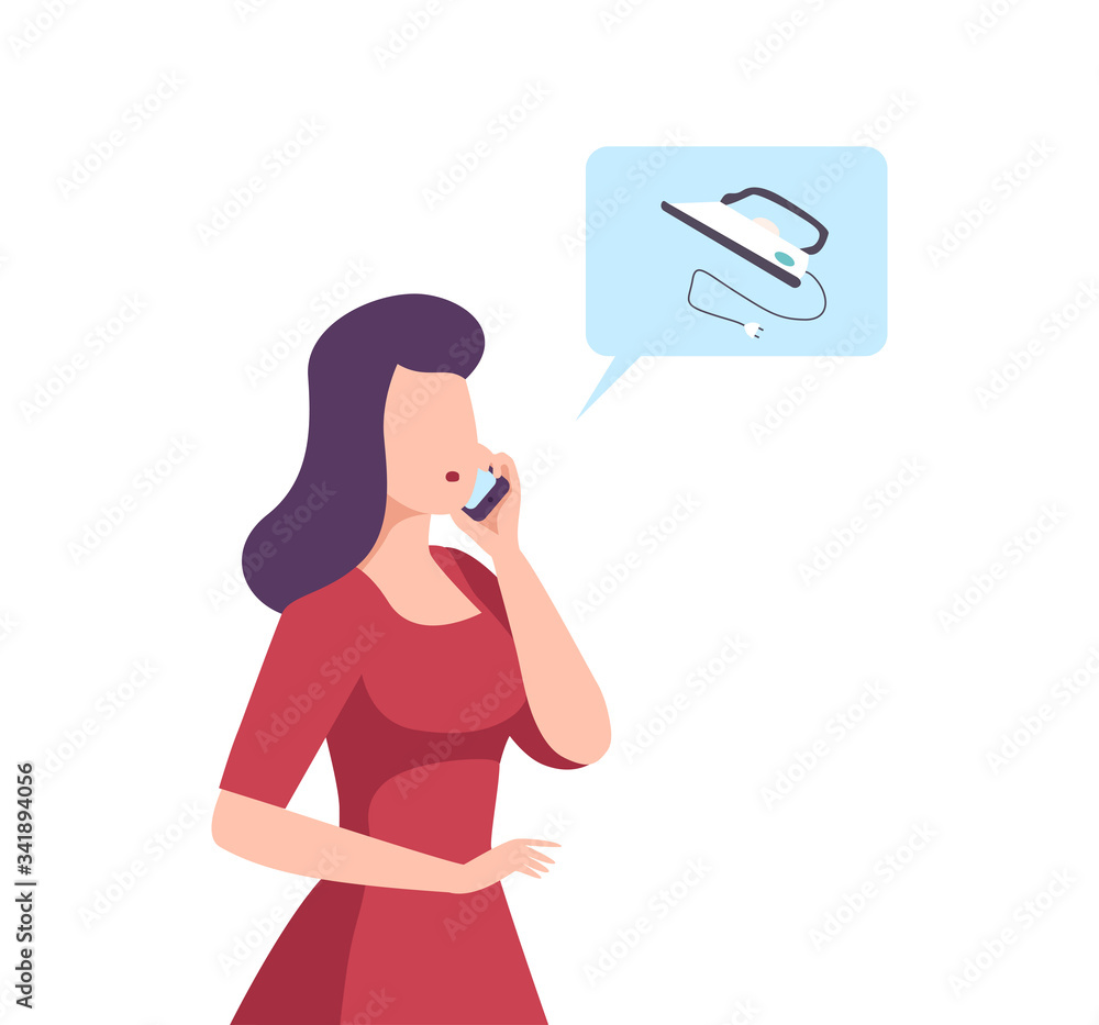 Woman Making Online Shopping, Social Distancing or Self Isolation Concept Flat Vector Illustration Woman Making Online Shopping, Social Distancing or Self Isolation Concept Flat Vector Illustration