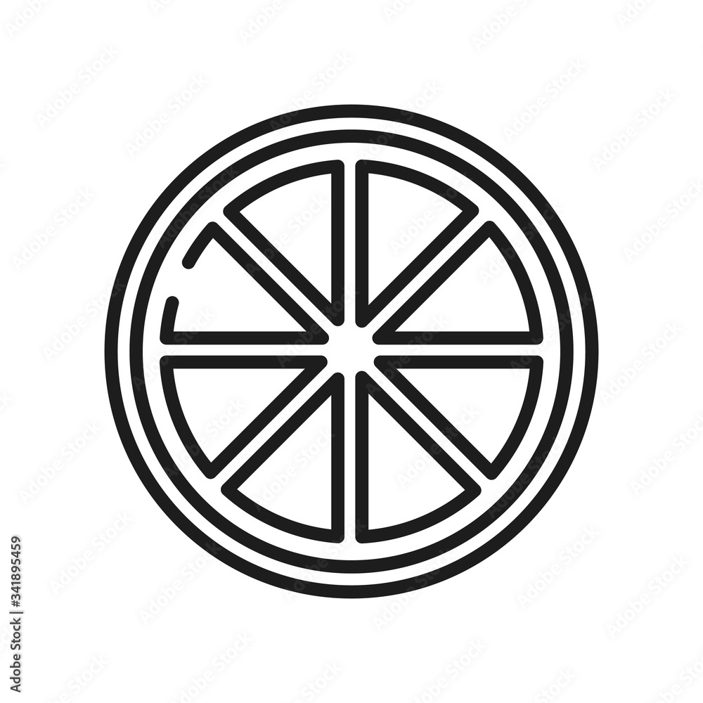 vegetables and fruits concept, orange slice icon, line style vegetables and fruits concept, orange slice icon, line style