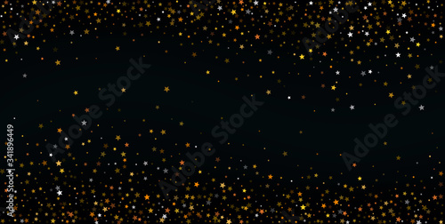 Background with gold stars. Vector illustration.