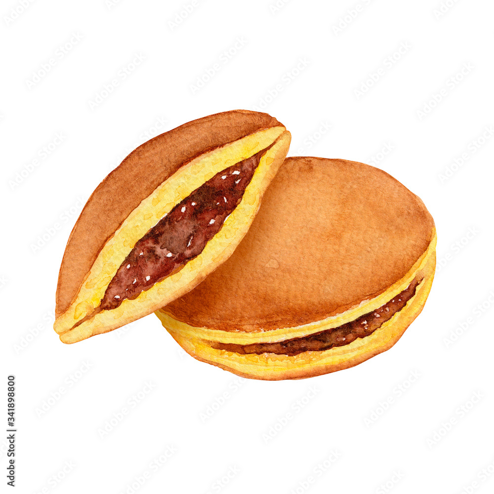 どら焼き 和菓子 水彩 イラスト Stock Illustration Adobe Stock どら焼き 和菓子 水彩 イラスト Stock Illustration Adobe Stock
